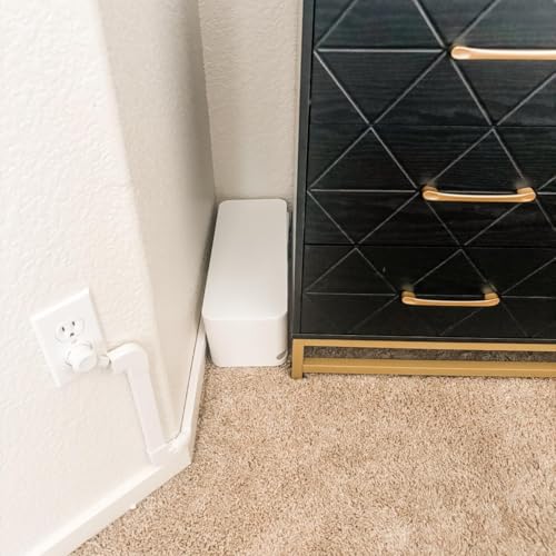 ZhiYo Cable Management Box White, 2Pack Cord Organizer Box - Extra Large and Medium Size, Cord Hider Box to Conceal Power Strips on Desk or Floor, Made from Electrically Safe ABS Material - color: White, size: XL + M