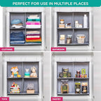 HOLDN’ STORAGE Hanging Closet Organizer with Garment Rod – Heavy Duty 4-Shelf Hanging Shelves for Clothes, Sweaters & Shoes, Reinforced 600D Fabric Storage Unit with Built-in Clothing Rod, Grey - size: 4 Shelves