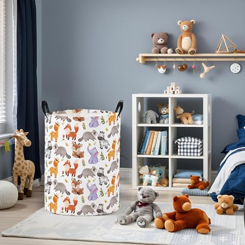 Baby Laundry Basket Baby Nursery Hamper Kids Laundry Basket Toy Storage Bin for Boys Room Decor Gift Baskets for Bedroom Bathroom(Animal) - color: Animal