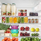 Heyuzb Set of 8 Clear Fridge Organizer Bins, Stackable Refrigerator Organizers and Storage for Fridge, Freezer, Pantry, BPA Free - size: 8 Pack Stack