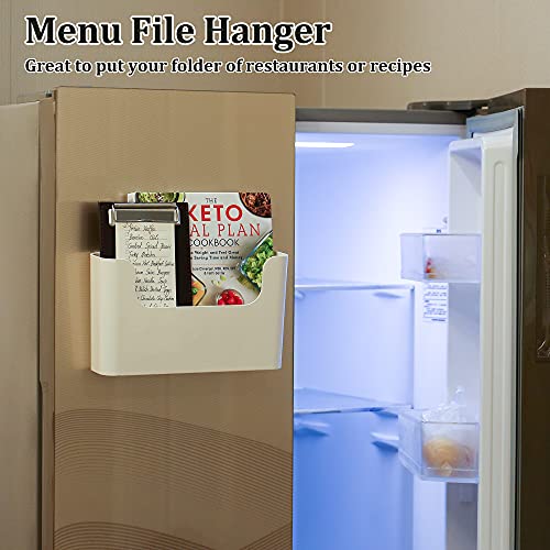 YOHOM No Drilling File Holder Wall Mails Magazines Organizer Adhesive Door Mount, Single Pocket(WHITE, 1 PCS) - color: cream white, size: 1 PCS