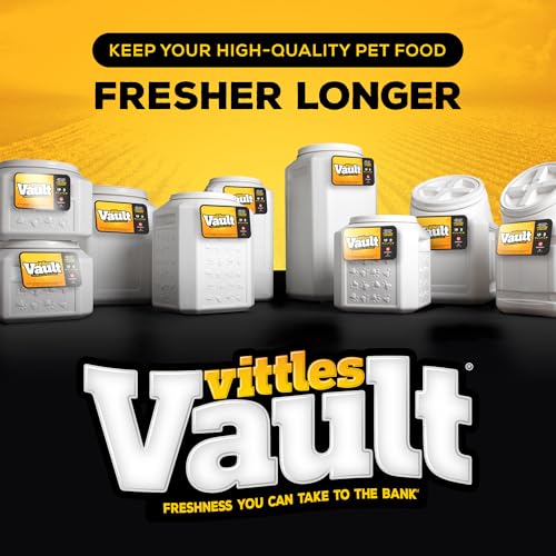 Vittles Vault Traditional Pet Food Storage Container For Dog Kibbles/Bird Seed/Oatmeal/Rice/Flour/Cereal, BPA Free Plastic, Sealed Airtight For Cat Food, Up To 35 lb, Made in USA, With Scoop, Gray - size: 35 Pounds