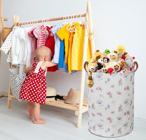 19.7’’ Waterproof Foldable Laundry Basket, Nursery Hamper, Dirty Clothes Hamper, Books Bins, Gift Baskets, Room Decor(Watercolor Flower) - color: Watercolor Flower
