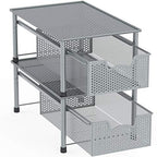 Simple Houseware Stackable Cabinet Basket Drawer Organizer, Silver - color: Silver, size: 1-Tier