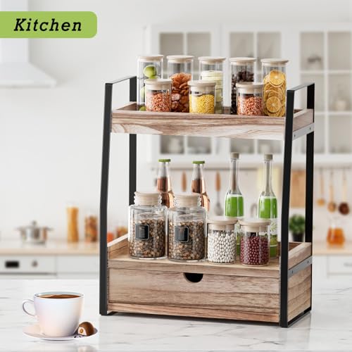 Boulphia 2-Tier Bathroom Organizer Countertop, Bathroom Sink Organizer Countertop, Vanity, Counter Shelf, Brown - color: Brown