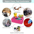 Couch Bed Cup Holder Pillow, Nisdoing 5 Hole Couch Drink Holder! Keep Drinks Hand Side and KeepTemp, Prevent Spills and Use Anywhere. Cup Holder for Couch, Bed,Camping,RV,Car,Beach.Pink - color: Pink