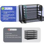 Simple Trending 6 Tier Desk File Organizer, Paper Letter Tray Organizer with File Holder and Pen Container, Black - style: 6 Tier Black-Pen Container
