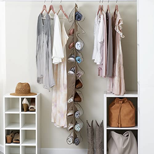 Household Essentials 20-Pocket Closet Shoe File, Beige - color: Latte