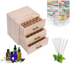 Pure Vie Wooden Essential Oil Storage Box Home Fragrance Carrier Case, Holds 90 Bottle (Fits 5-15ml) - Aromatherapy Organizer Makeup Nail Polish Perfume Container - Keep Your Oil Safe & Space Saver