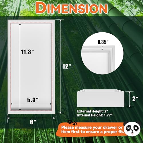 Lixple Bamboo Drawer Organizer, Cutlery Silverware Organizer for Kitchen Drawer, Stackable Utensil Organizer, 2 Pcs Flatware Organizer for Drawer, Wooden Storage Box Tray (White, 12 X 6 X 2 Inch) - color: White, size: 12 x 6 x 2 Inch