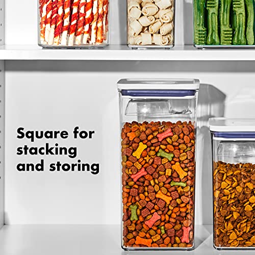 OXO Good Grips Pet POP Container – 6.0 Qt/5.7 L with Half Scoop, Ideal for up to 6.5lbs of Dog Food or 4.5lbs of Cat Food, Airtight Dog and Cat Food Storage Container, BPA Free, Clear - size: Pet POP 6.0 Qt