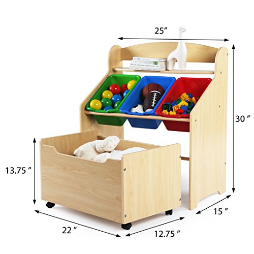 Humble Crew Kids' Store-All Unit, Natural Finish (TB816) - color: Natural Finish & Primary