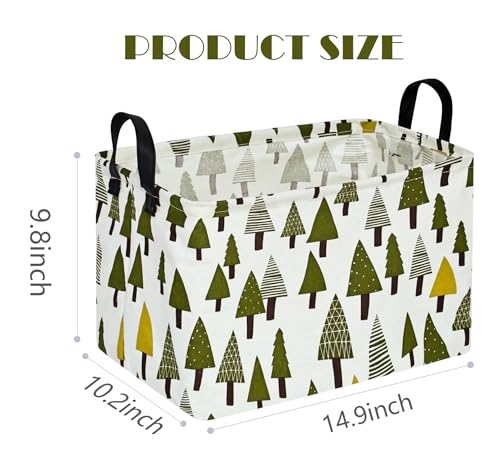 MAIZMZ Kids Storage Basket Baby Gifts Toys Organizer Nursery Bins for Women Hamper for Organizing Home/Dorm/Kitchen/Pet/Office/Closet/Shelf/Room Decor - color: Green tree