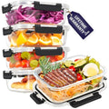 HOTEC 35OZ Glass Food Storage Container, Airtight Glass Lunch Fruit Containers with Lids - Microwave, Oven, Freezer and Dishwasher Safe, 4-PACK - size: 4Pack 35OZ