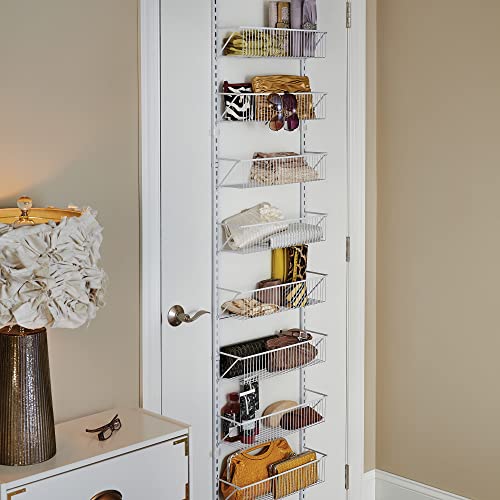 ClosetMaid 97535 Wall or Door Adjustable (8) Basket Organizer, 6.614-Inch D x 77.165-Inch H x 17.992-Inch W, White - style: Basket Organizer