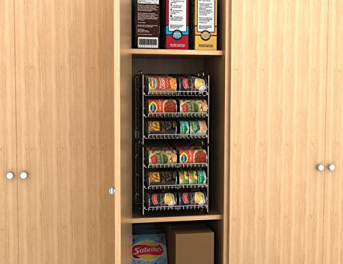 Atlantic Gravity-Fed Compact Double Canrack – Kitchen Organizer, Durable Steel Construction, Stackable or Side-by-Side, PN in Silver (Pack of 2) - color: Silver, size: Double (Pack of 2)