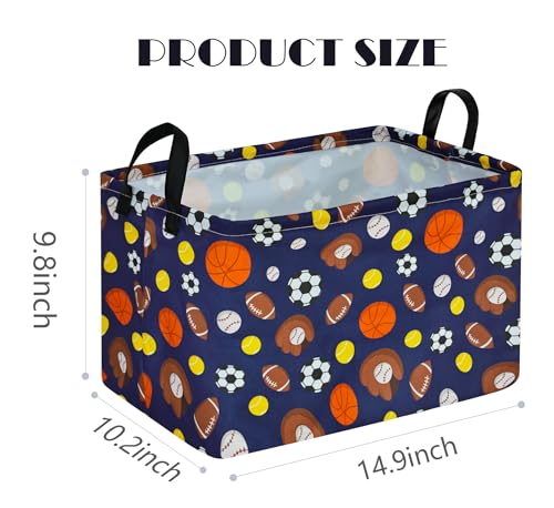 MAIZMZ Kids Hamper Storage Bins Organizer Toy Box Laundry Basket Large Canvas Collapsible Chest for Home/Dorm/Kitchen/Pet/Office/Closet/Shelf/Gift Baskets - color: Blue balls