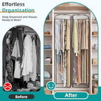 LANDNEOO 6 Pack Clear Garment Bags for Hanging Clothes with Zippers on Double Sides - 10'' Clothes Storage for Coat, Dress, and Fur in Closet - 60'' Long Suit Bags - size: 60 inch