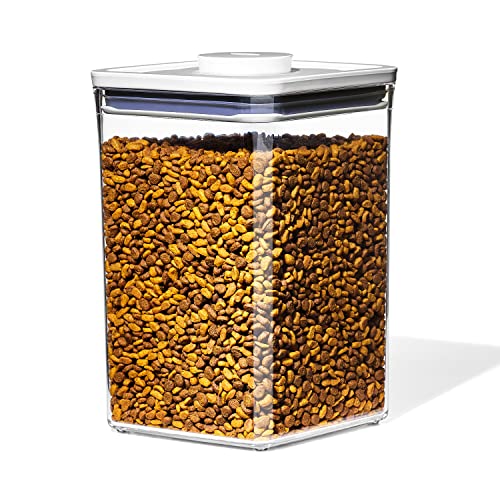 OXO Good Grips Pet POP Container – 4.4 Qt/4.2 L with Scoop |Ideal for up to 4lbs of Dog Food or 3.5lbs of Cat Food, Airtight Storage Container, BPA Free - size: Pet POP 4.4 Qt