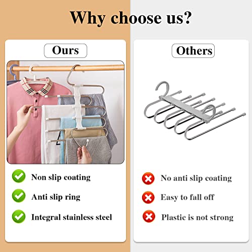 Kalimdor Pants Hangers 2 Pack Space Saving Metal Closet Organizer,Clothes Pants Hangers,Anti-Slip Design,Closet Organizers and Storage for Pants Jeans Skirts Scarf Legging - size: 2 Pack