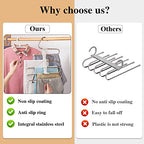 Kalimdor Pants Hangers 2 Pack Space Saving Metal Closet Organizer,Clothes Pants Hangers,Anti-Slip Design,Closet Organizers and Storage for Pants Jeans Skirts Scarf Legging - size: 2 Pack