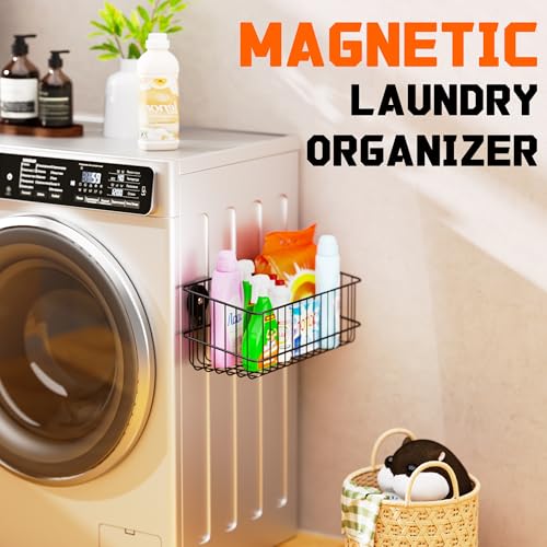 ULIBERMAGNET Magnetic Baskets, Large Capacity Metal Wire Mesh Basket Holder Organizer for Sundry Tool Storage, Magnetic Shelf for Garage, Laundry, Kitchen, Workshop, Cabinet(2 Pack) - style: Metal Magnetic Baskets