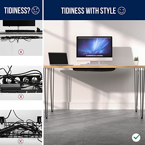 Cable Management net - Under Desk Wire Management - Flexible Under Desk Cable Management Tray Black - color: Black
