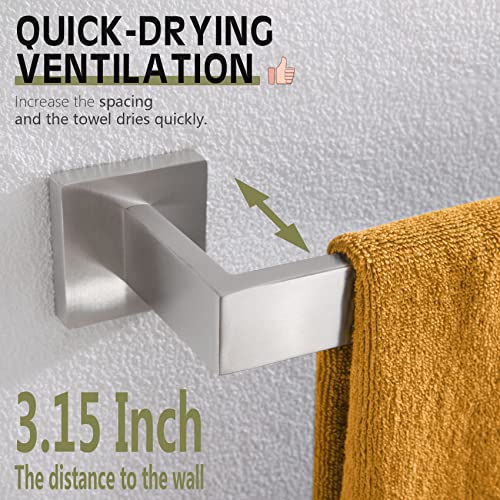 KOKOSIRI 20-Inch Single Towel Bar, Bathroom Kitchen Towel Holder, Wall Mounted SUS304 Stainless Steel Towel Rack, Brushed Nickel, B4003BR-L20 - color: Brushed Steel, size: 20-Inch