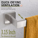 KOKOSIRI 16-Inch Single Towel Bar, Bathroom Kitchen Towel Holder, Wall Mounted SUS304 Stainless Steel Towel Rack, Brushed Nickel, B4003BR-L16 - color: Brushed Steel, size: 16-Inch