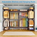 Ulif E4L L-shaped Clothes Rack, Heavy-Duty Garment Rack, Metal Freestanding Clothing Organization Storage System with Shelves and Hangers, Max Load 962lbs, 42.7" W x 42.7" D x 79.3" H, Bronze - color: Bronze