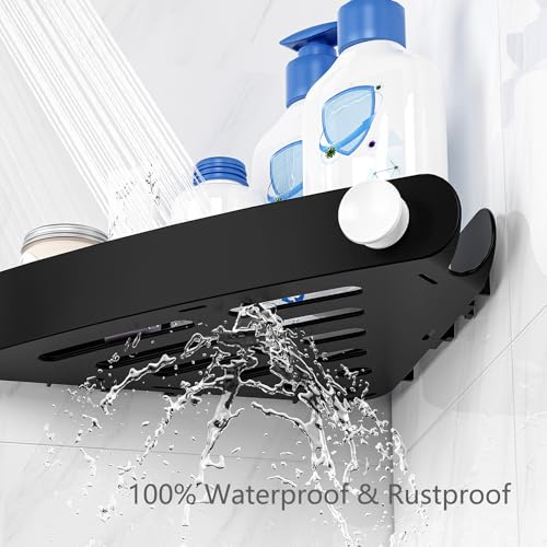 Sotfamily Plastic Shower Caddy Corner (for 90° Only), 2 Pack Adhesive Corner Shower Shelves for Bathroom Organizers and Storage, Black - color: Black, size: 2 Pack