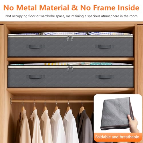 90L Under Bed Storage Containers,4-Pack Closet Organizers and Storage Bins,for Organization and Storage Clothes, Shoes, Blankets & Pillows,Visible Transparent Top Storage Bins with Lids,Black - color: Black, size: 4 Pack