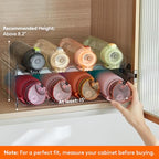 Lifewit Stackable Water Bottle Organizer for Cabinet, Plastic Bottle Holder Fits Bottles/Tumblers up to 3.8" Diameter for Pantry/Countertop, 2 Tier Holds 8 Bottles 38 x 20 x 15 cm/15 x 8 x 5.7" - size: 2 Tier-8 Bottle