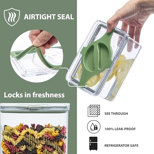4-Pack Airtight Pantry Containers, 1.9 QT Clear SAN Food Storage Jars with Twist-Lock Lids, Detachable for Easy Cleaning, Stackable for Cereal, Pasta, Rice, Oats & Snacks White - color: White