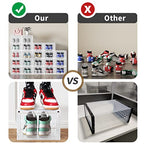US 15 Clear Entryway Shoe Storage Boxes Stackable XXL, 8 Pack Clear Shoe Boxes Stackable for Closet, Drop Front Large Plastic Shoe Containers Collecting Sneakers - color: CLEAR 8 PACK