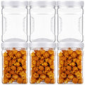 Eaasty 12 Pcs Half Gallon Square Plastic Containers with Lids 60.8 oz Clear Plastic Jars Storage Containers Grip Jars Large Mouth Square Canisters for Food Snack Kitchen