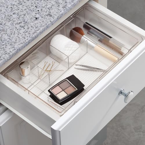 iDesign Expandable Makeup Drawer Organizer, Shallow Tray for Bathroom or Vanity Storage - Clear - color: Clear, size: Extends up to 18.5 Inches