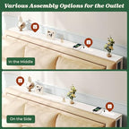 SUPERJARE 5.7 Inch Narrow Console Table with Outlet, Sofa Tables, Total Length 78.8'', Behind Couch Table, Long Entryway Tables with Charging Station, for Living Room, White - color: White, size: 5.7''D x 78.7''W x 29.7''H
