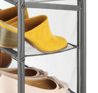 Whitmor Metal & Mesh 4-Tier Shoe Rack, Store up to 12 Pairs of Shoes, Stackable, 9" L x 21.6" W x 27" H, Gunmetal - size: 4-Tier,Gunmetal