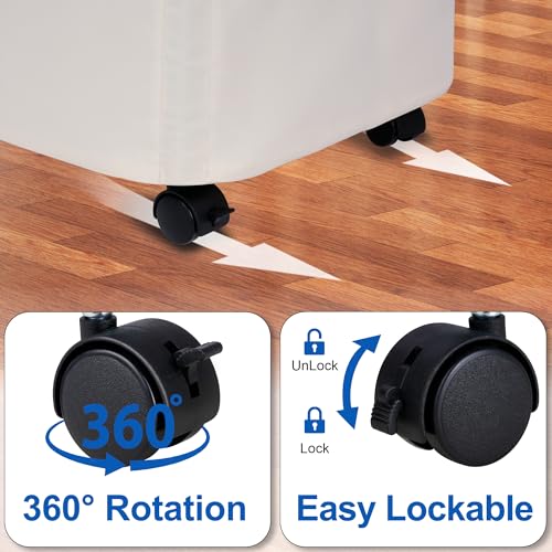 Vincona Slim Laundry Hamper with Lid and Wheels, Small Rolling Laundry Basket with Handle for Small Spaces, Tall Dirty Clothes Hampers for Dorm, Bathroom and Bedroom, 75L, Beige - color: Beige, size: 75L