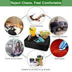 Couch Bed Cup Holder Pillow, Nisdoing 5 Hole Couch Drink Holder! Keep Drinks Hand Side and KeepTemp, Prevent Spills and Use Anywhere.Cup Holder for Couch, Bed,Camping,RV,Car,Beach.Black - color: Black