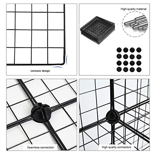 C&AHOME Wire Cube Storage, 6 - Cube Organizer Metal C Grids, Modular Shelves Units, Storage Bins Shelving, Closet Organizer, Ideal for Home, Office, Living Room, 36.6”L x 12.4”W x 36.6”H Black - color: Black, size: 6 Cube