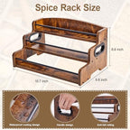 Aminigram Wood Spice Rack Organizer for Cabinet, 3 Tier Spice Shelf Storage, Kitchen Seasoning Organizer for Spice Bottles, Jars, Seasonings, Baking Supplies