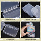 BENECREAT 12 Packs Rectangle PP Plastic Container Box, 3x2x0.8inch Bead Storage Organizer Box, Dustproof Case with Hinged Lid for Cards, Beads and Craft Supplies - size: 3x2x0.8inch