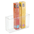 mDesign Plastic Adhesive Mount Storage Organizer Container for Kitchen or Pantry Wall Organization - Space Saving Holder for Sandwich Bags, Foil - 11" Wide - Ligne Collection - Clear - size: 11 x 3.5 x 6.5 (Pack of 1)