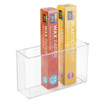 mDesign Plastic Adhesive Mount Storage Organizer Container for Kitchen or Pantry Wall Organization - Space Saving Holder for Sandwich Bags, Foil - 11" Wide - Ligne Collection - Clear - size: 11 x 3.5 x 6.5 (Pack of 1)