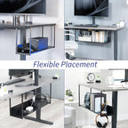 VIVO Under Desk 30 x 7 inch Storage Shelf, Office Accessory Holder for Supplies, Gaming Devices, and More, Workstation Organizer, Black, DESK-SHELF30-UB