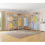 VIPEK S3 Freestanding Clothes Rack Heavy Duty Garment Rack 6-Tier Shoe Racks Closet Storage Organizer Large Wardrobe, Hanging Rod, Adjustable Metal Shelf, 68.9" L x 15.7" W x 76.4" H, White - color: White, style: S3