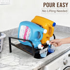 PUERSI Laundry Detergent Holder Stand with Drip Tray, Laundry Soap Holder Liquid Detergent Riser Organizer for Laundry Room, Brown - color: Brown