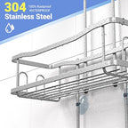Aitatty Hanging Shower Caddy Bathroom Organizer: Rustproof Shower Shelf Racks Over Shower Head - No Drilling Inside Bath Shower Rack Shelves Over Showerhead for Shampoo with Soap Holder Black - color: Chrome